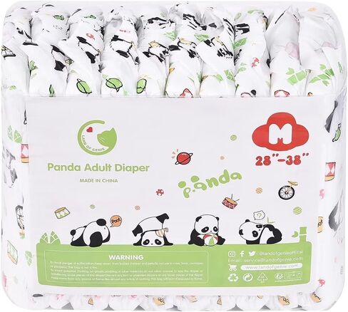 ملابس داخلية Landofgenie Diaper للكبار مطبوعة لحفاضات سلس البول، حفاضات ليلية كبيرة مع علامات تبويب قطعتين (كبيرة 36 ​​بوصة - 46 بوصة) in Saudi Arabia