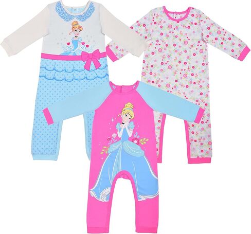 Disney Baby Girls' 3 Pack Coveralls Of Cinderella in Kuwait