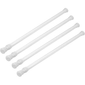4 Pack Spring Tension Rods Curtain Rod Adjustable Cupboard Bars Extendable Width 15.7 to 28 Inches in Kuwait