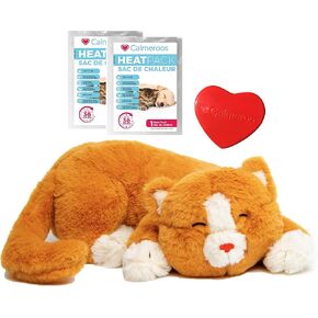 Plush Heartbeat Toy - Calming Anxiety Relief Toys for Puppies and Kittens - Heartbeat in a Soft Comforting Pet Plush for Dogs and Cats (Grey Stripe) in Saudi Arabia