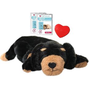 لعبة Calmeroos Puppy Heartbeat تساعد على النوم مع عبوتين حراريتين طويلتين الأمد تدوم 36 ساعة لكل جرو، جميع السلالات، تخفيف القلق، مهدئ للكلاب، احتضان، مساعد سلوكي مهدئ للحيوانات الأليفة