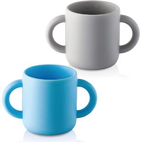 Tiny Silicone Drinking Training Cup for Baby and Toddler - 2 easy- grip handles - Baby Open Cup 5 OZ, 6months+ (Corn yellow) in Kuwait