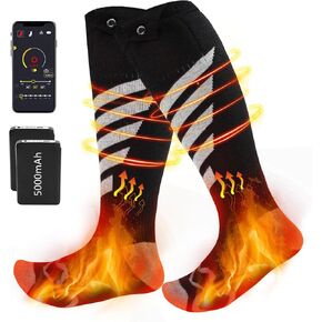 Electric Heated Socks for Men Women, Augot 5000mah Heated Socks for Men Rechargeable Washable, Heated Socks for Winter Camping Hunting Fishing Cycling Motorcycle Skiing Outdoors in Kuwait