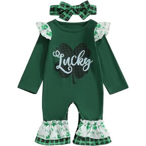 FOCUSNORM Toddler Easter Day Baby Boy Girl Outfits Rabbit Radish Print Jumpsuit Long Sleeve Romper Newborn Infant Clothes