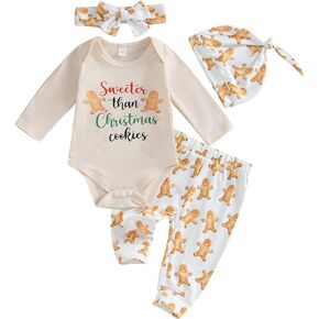 FYBITBO Newborn Baby Girl Outfits Daddys Girl Onesie Long Sleeve Romper Bodysuit Ribbed Pants Set Cute Fall Winter Clothes