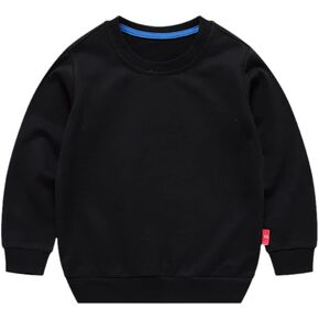HDLEXD Unisex Toddler Kids Long Sleeve Thin Pullover Sweatshirt Boys Girls Cotton Crewneck Solid Sport T-Shirt Tops Blouse