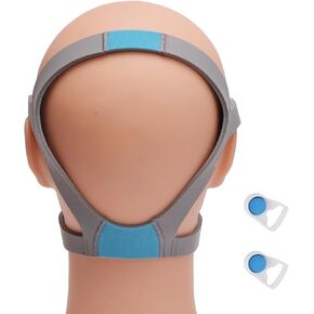 مجموعة أغطية الرأس والمشابك Laegam N20 لقناع Resmed AirTouch/AirFit N20 CPAP، مادة ناعمة وقابلة للتمدد، ملحقات قناع CPAP للجنسين (رمادي وأزرق) in Kuwait