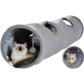 Cat Tunnel, Cat Toys for Indoor Cats, 43×6 Inch Collapsible Large Cat Tunnel, 4-Way Motion Cat Tunnel with Interactive Ball, Indoor and Outdoor Toys for Kittens, Puppies and Small Animals in Kuwait