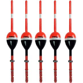 THKFISH Balsa Wood Spring Bobbers with Oval Slip Bobbers, Fishing Floats | 5pcs Fishing Floats and Bobbers for Crappie Panfish Walleyes Fixed Bobber (1"X0.7"X6") (1.25"X0.75"X6") (2"X1.14"X5.86") in Kuwait