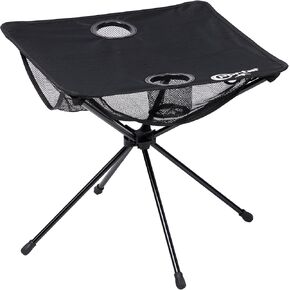 PORTAL Folding Camping Table, Ultralight Compact Aluminum Mesh Table with Carrying Bag, Small Beach Table Foldable Portable for Sand, Outdoor, Picnic, Camp, Boat, Travel, Black