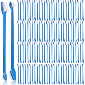 200 Pieces Dog Toothbrush Double Headed Dog Cat Pet Toothbrush Long Handle Dog Tooth Brushing Kit Soft Bristles Pet Toothbrush for Dogs Cat Puppy and Most Pets Teeth Cleaning Dental Oral Care (Blue)