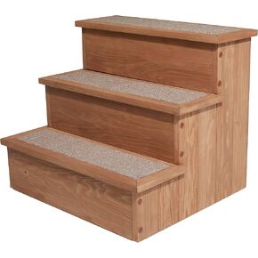 Zoovilla PTR0082212010 Yorkshire Pet Step مع مساحة تخزين، منحدر خشبي بجانب السرير مع مساحة تخزين، خشب طبيعي، 15.55 بوصة عمق × 17.50 بوصة عرض × 14.76 بوصة ارتفاع in Kuwait