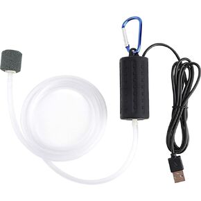 Useekoo USB Aquarium Air Pump, Ultra Durable & Quiet USB Nano Air Pump, Small Air Bubbler for Aquarium Fish Tank with Air Stone and Silicone Tube