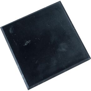 Karelian Heritage Polished Shungite Tile 3.94x3.94 inches (10x10 cm) | Big Decorative Mineral Square Stone Tile 4 inches | Shungite for Cell Phone | Meditation, Reiki Healing, Energy Balance SP08