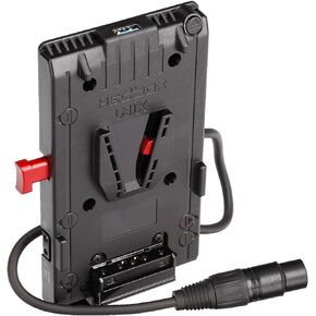 HEDBOX UNIX-4X - V-Mount Battery Adapter Plate, 3X D-Tap & USB, with Power Out Cable - 4-Pin XLR Connector