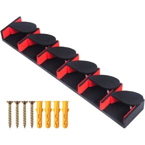 doorslay Vertical Fishing Rod Holder, Wall Mounted Fishing Rod Rack, Fishing Pole Rack for 6 Rods or Fishing Rod Combos, Great Fishing Pole Holder for Garage, with 4 Drywall Anchors and 4 Screw