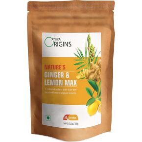 AYURA ORIGINS Nature's Ginger & Lemon Max (3.53 oz - 50 Servings) - Herbal Detox and Diuretic Supplement - Supports Kidney Health in Saudi Arabia