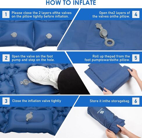 Ultralight Sleeping Pad for Camping, Backpacking, Hiking & Traveling - Compact Air Mattress Ideal for Outdoor Activities | Must Have Camping Accessories |Inflatable Mattress Sleeping pad for Camping in Kuwait