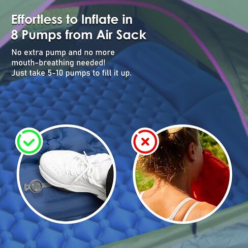 Ultralight Sleeping Pad for Camping, Backpacking, Hiking & Traveling - Compact Air Mattress Ideal for Outdoor Activities | Must Have Camping Accessories |Inflatable Mattress Sleeping pad for Camping in Kuwait
