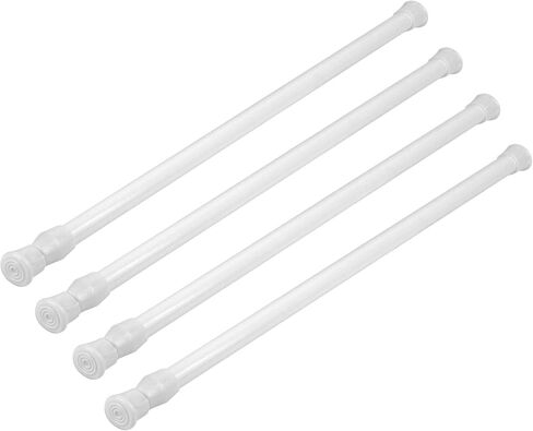 4 Pack Spring Tension Rods Curtain Rod Adjustable Cupboard Bars Extendable Width 15.7 to 28 Inches in Kuwait