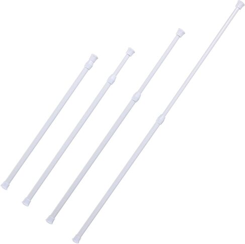 4 Pack Spring Tension Rods Curtain Rod Adjustable Cupboard Bars Extendable Width 15.7 to 28 Inches in Kuwait