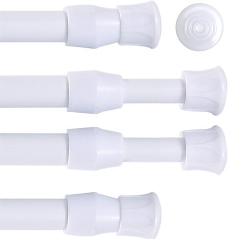 4 Pack Spring Tension Rods Curtain Rod Adjustable Cupboard Bars Extendable Width 15.7 to 28 Inches in Kuwait