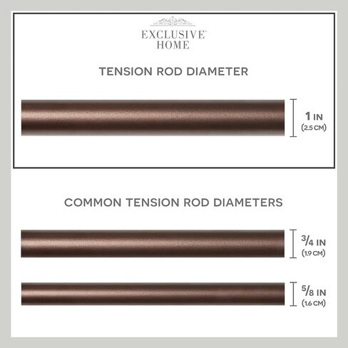 Exclusive Home Tension Rod, Black, Adjustable 24"-40" in Kuwait