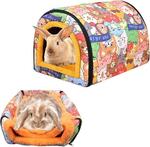 Grddaef Extra Large Guinea Pig Bed, Small Animal Warm Fleece Houses and Hideouts Hamster Sleeping Cave for Rabbit Bunny Hedgehog Chinchilla Ferrets in Kuwait