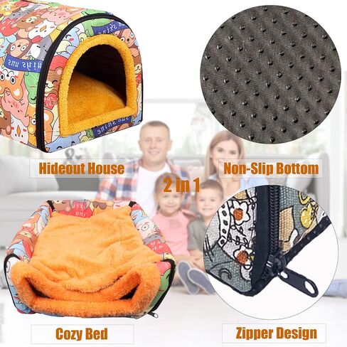 Grddaef Extra Large Guinea Pig Bed, Small Animal Warm Fleece Houses and Hideouts Hamster Sleeping Cave for Rabbit Bunny Hedgehog Chinchilla Ferrets in Kuwait