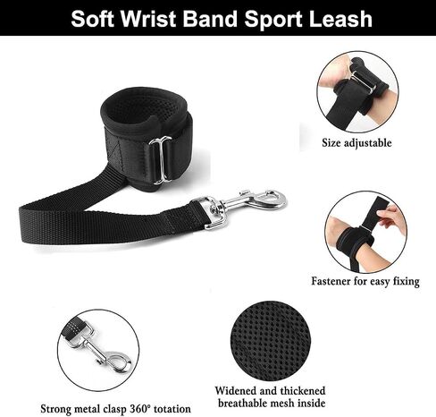 Wrist Band Strap Dog Leash-Hands Free Wrist Strap for Dog Leash, Comfortable Wrist Band add to Any Existing Dog Leash, A Retractable Dog Seatbelt Leash for Car Send as Backup in Kuwait