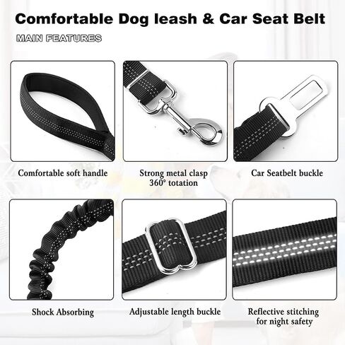 Wrist Band Strap Dog Leash-Hands Free Wrist Strap for Dog Leash, Comfortable Wrist Band add to Any Existing Dog Leash, A Retractable Dog Seatbelt Leash for Car Send as Backup in Kuwait