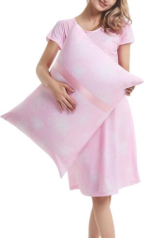 ثوب نوم للأمهات من جينكانا، ثوب نوم للرضاعة في المستشفى مع كيس وسادة مطابق in Kuwait