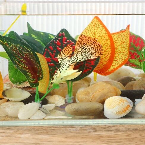 Yawtncyw 1Pc Green Betta Hammock Bed Leaf Artificial Silk Plants Aquarium Pad Artificial Fish Tank Rest Spawning Bed with Suction Cup Aquarium Fish Tank Plant Leaves Aquarium Décor Plastic Plants in Kuwait