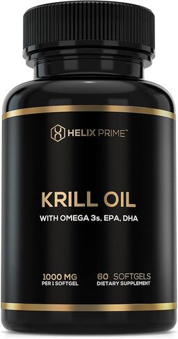 كبسولات هلامية من زيت الكريل HELIX PRIME Mega Red Krill Superior Antarctic Pure مع أوميغا 3 وEPA DHA in Kuwait