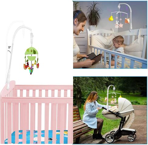 23 inch Baby Crib Mobile Bed Bell Holder Arm Bracket, with Music Box, The Claw Part can be Adjusted Width-DIY Toy Decoration in Saudi Arabia