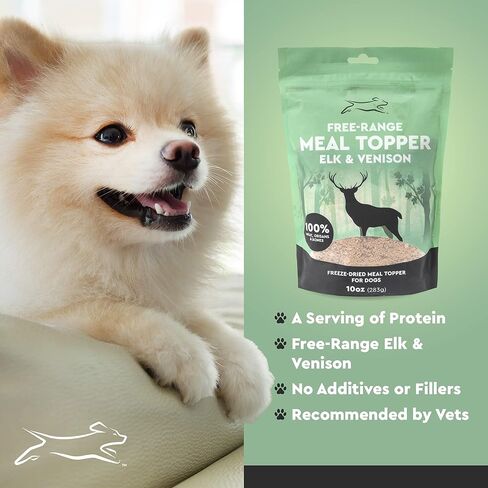 EBPP طعام الكلاب ذو النطاق الحر 10 أونصة - طعام الكلاب الخام المجفف بالتجميد - إضافات طعام الكلاب من الأيائل ولحم الغزال - صنع في الولايات المتحدة الأمريكية in Kuwait