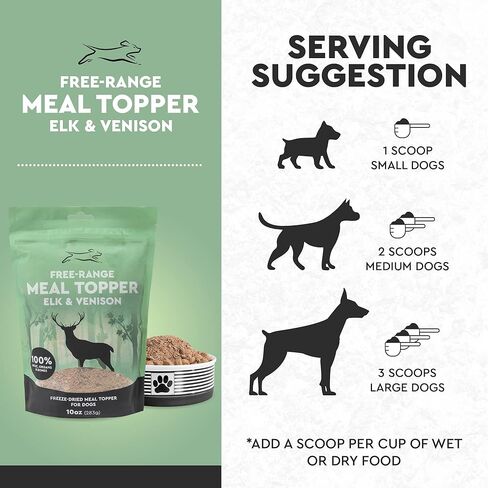 EBPP طعام الكلاب ذو النطاق الحر 10 أونصة - طعام الكلاب الخام المجفف بالتجميد - إضافات طعام الكلاب من الأيائل ولحم الغزال - صنع في الولايات المتحدة الأمريكية in Kuwait