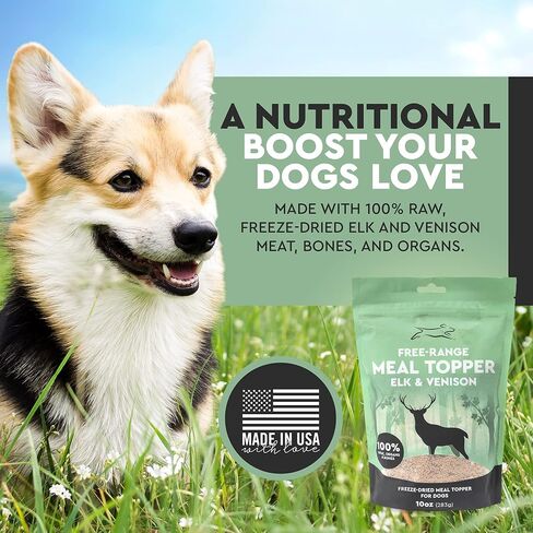 EBPP طعام الكلاب ذو النطاق الحر 10 أونصة - طعام الكلاب الخام المجفف بالتجميد - إضافات طعام الكلاب من الأيائل ولحم الغزال - صنع في الولايات المتحدة الأمريكية in Kuwait