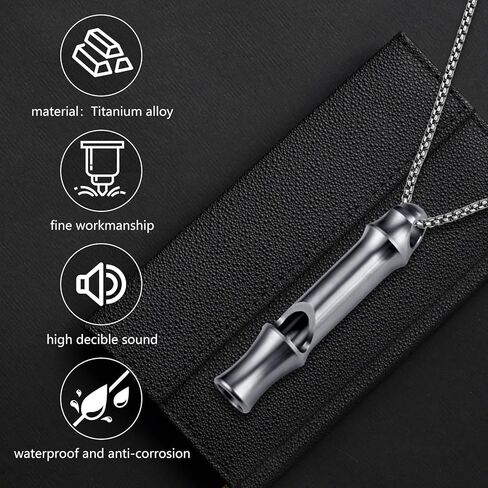 صفارة طوارئ من فروتين، صفارات نجاة من التيتانيوم 120 ديسيبل مع سلسلة مفاتيح بحبل قصير للمشي لمسافات طويلة والتخييم والصيد وركوب القوارب وتدريب الكلاب، قلادة صفارة صغيرة لإنقاذ الحياة in Kuwait