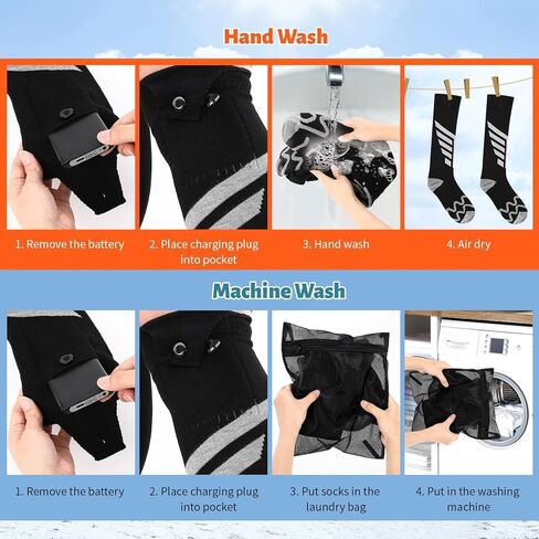 جوارب تسخين كهربائية للرجال والنساء، جوارب Augot 5000mah ساخنة للرجال قابلة لإعادة الشحن وقابلة للغسل، جوارب ساخنة للشتاء والتخييم والصيد وصيد الأسماك وركوب الدراجات النارية والتزلج في الهواء الطلق in Kuwait