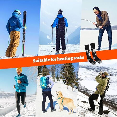جوارب تسخين كهربائية للرجال والنساء، جوارب Augot 5000mah ساخنة للرجال قابلة لإعادة الشحن وقابلة للغسل، جوارب ساخنة للشتاء والتخييم والصيد وصيد الأسماك وركوب الدراجات النارية والتزلج في الهواء الطلق in Kuwait