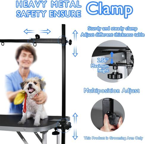 LEIBOU H-shape Pet Grooming Table Arm with Tool Holder Noose and Clamp for Dogs and Cats Heavy Duty Aluminum Alloy Frame with 35.4" Adjustable Height and 36.2" ~ 50" Adjustable Width in Saudi Arabia