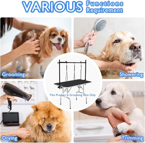 LEIBOU H-shape Pet Grooming Table Arm with Tool Holder Noose and Clamp for Dogs and Cats Heavy Duty Aluminum Alloy Frame with 35.4" Adjustable Height and 36.2" ~ 50" Adjustable Width in Saudi Arabia