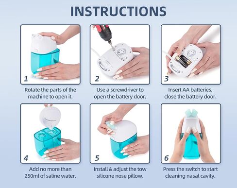 Nasal Irrigation System, Sinus Rinse Machine, Nasal Rinse Machine with Salt Water Tank & Waste Collection Tank - Nose Cleaner for Sinus, Nasal Allergies, Nasal Congestion in Saudi Arabia