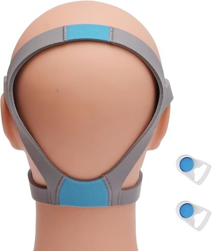 مجموعة أغطية الرأس والمشابك Laegam N20 لقناع Resmed AirTouch/AirFit N20 CPAP، مادة ناعمة وقابلة للتمدد، ملحقات قناع CPAP للجنسين (رمادي وأزرق) in Kuwait
