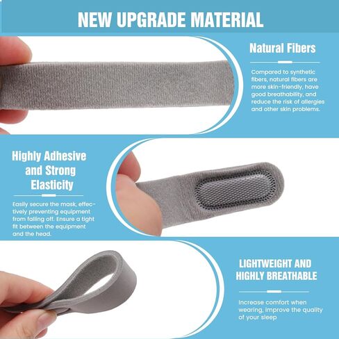 مجموعة أغطية الرأس والمشابك Laegam N20 لقناع Resmed AirTouch/AirFit N20 CPAP، مادة ناعمة وقابلة للتمدد، ملحقات قناع CPAP للجنسين (رمادي وأزرق) in Kuwait