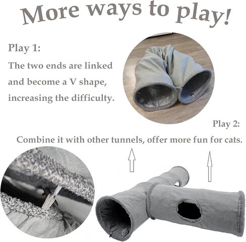 Cat Tunnel, Cat Toys for Indoor Cats, 43×6 Inch Collapsible Large Cat Tunnel, 4-Way Motion Cat Tunnel with Interactive Ball, Indoor and Outdoor Toys for Kittens, Puppies and Small Animals in Kuwait