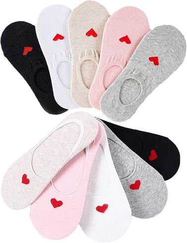 MRYUWB 5 إلى 10 أزواج من جوارب الأطفال البنات بدون عرض، جوارب ناعمة مضادة للانزلاق، جوارب مريحة للغاية للأطفال من سن 6 إلى 15 عامًا (10 أزواج من (أسود، أبيض، رمادي، بيج، وردي))... in Kuwait