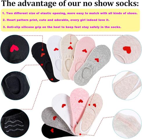 MRYUWB 5 إلى 10 أزواج من جوارب الأطفال البنات بدون عرض، جوارب ناعمة مضادة للانزلاق، جوارب مريحة للغاية للأطفال من سن 6 إلى 15 عامًا (10 أزواج من (أسود، أبيض، رمادي، بيج، وردي))... in Kuwait