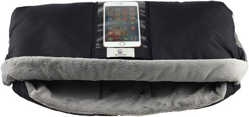 Fleece Stroller Hand Muff, BETITETO Winter Anti-freeze Gloves for Baby Stroller Jogger Pram Water Resistant Warmer Gift for Parents and Caregivers (Black) in Kuwait